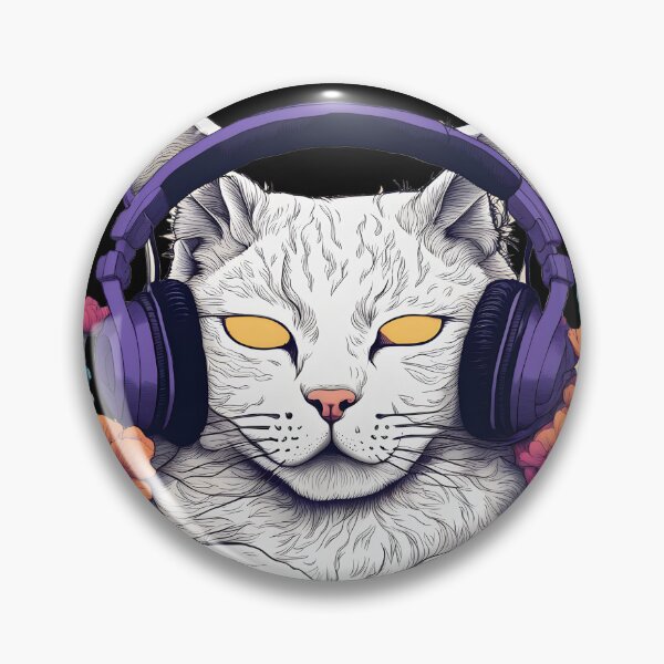 Item preview, Witchy cat headphones floral cat lover designed and sold by Catophile.
