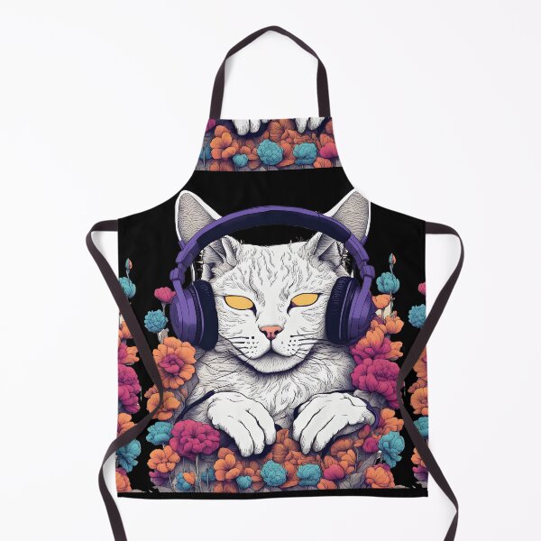 Item preview, Witchy cat headphones floral cat lover designed and sold by Catophile.