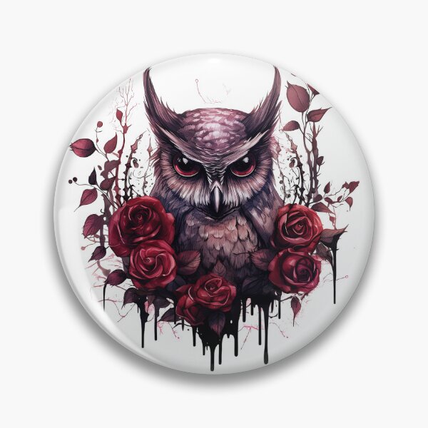 Item preview, Watercolor OxBlood Witch's Owl designed and sold by Mandayartstudio.