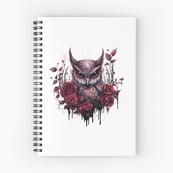 Item preview, Watercolor OxBlood Witch's Owl designed and sold by Mandayartstudio.