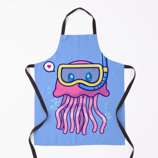 Item preview, Cute Jellyfish Snorkeling Cartoon Vector Icon Illustration designed and sold by hjian8219.
