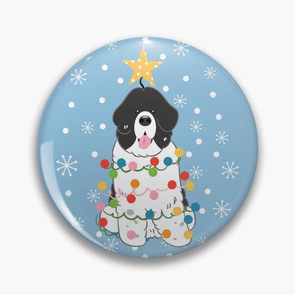 Item preview, Newfie Newfoundland Dog Christmas Tree - Black White 5 designed and sold by Lulupainting.