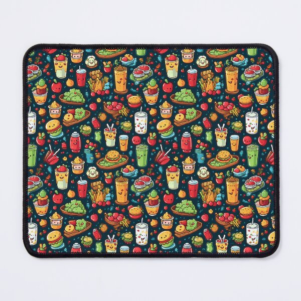 Item preview, Cute Food Fiesta ANIME seamless designed and sold by lamamamamamiar.