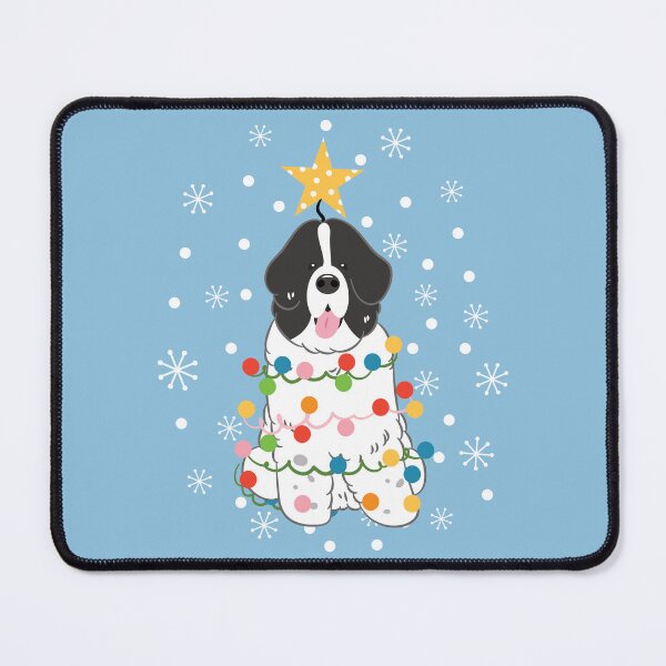 Item preview, Newfie Newfoundland Dog Christmas Tree - Black White 6 designed and sold by Lulupainting.