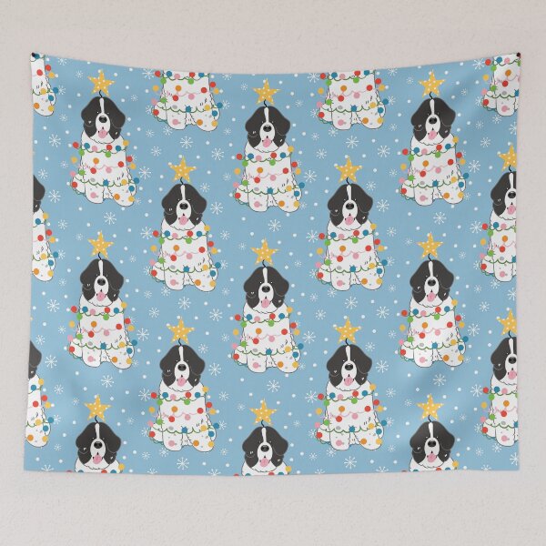 Item preview, Newfie Newfoundland Dog Christmas Tree - Black White 6 designed and sold by Lulupainting.