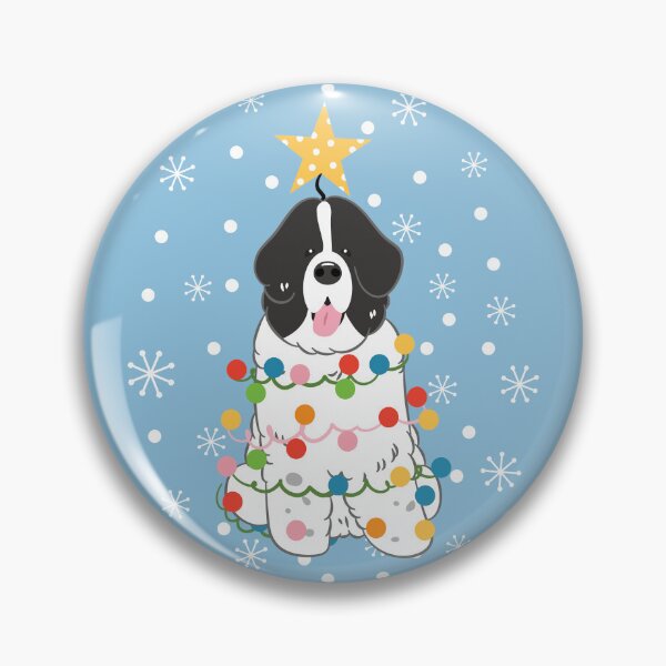 Item preview, Newfie Newfoundland Dog Christmas Tree - Black White 6 designed and sold by Lulupainting.