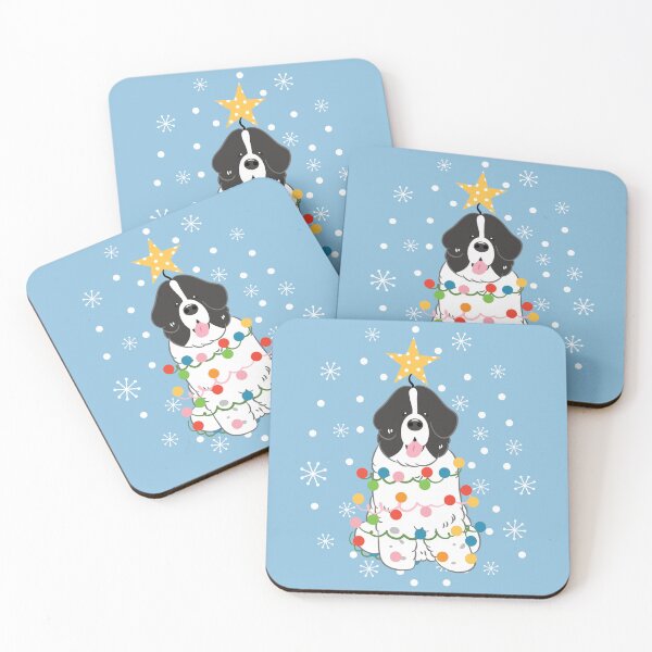 Item preview, Newfie Newfoundland Dog Christmas Tree - Black White 6 designed and sold by Lulupainting.