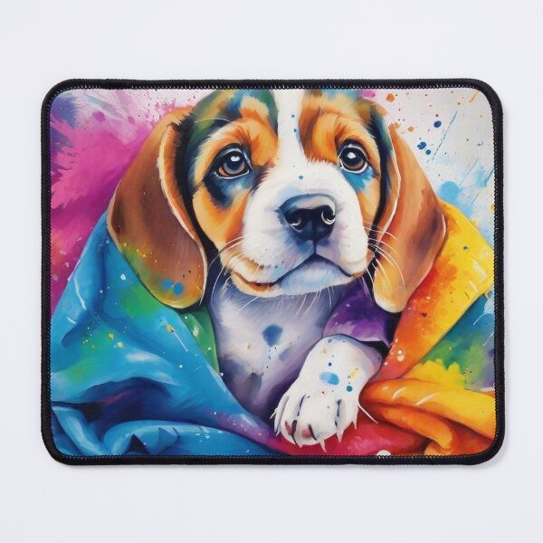 Item preview, Beagle Puppy Wrapped in a Coloured Blanket designed and sold by Wolfheartart.