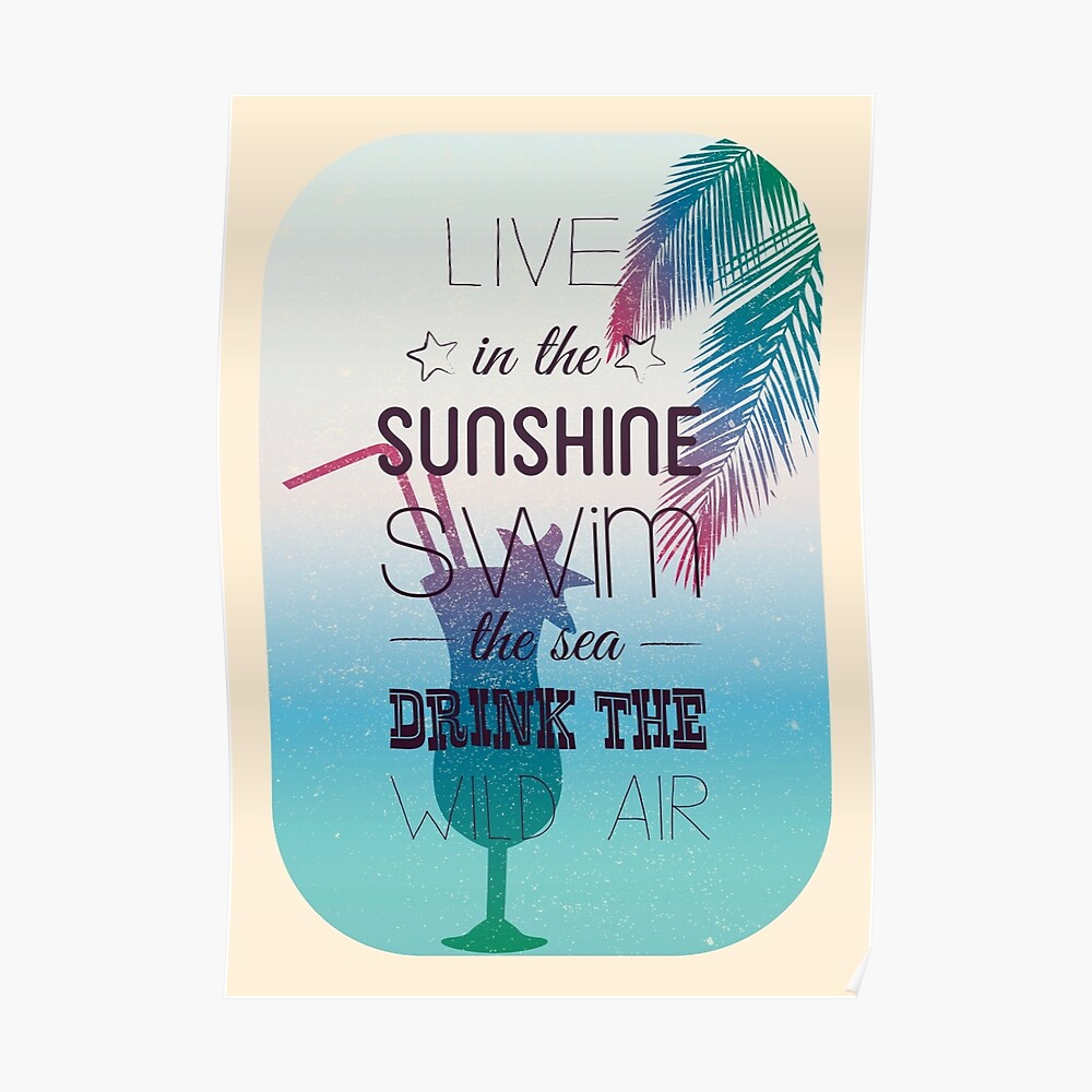 "Tropische Strandthema-Sommerzeitkunst mit Cocktail" Poster von