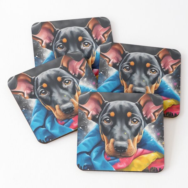 Item preview, Doberman Puppy Wrapped in a Blanket designed and sold by Wolfheartart.