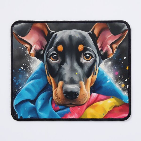Item preview, Doberman Puppy Wrapped in a Blanket designed and sold by Wolfheartart.