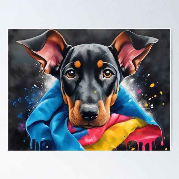Item preview, Doberman Puppy Wrapped in a Blanket designed and sold by Wolfheartart.