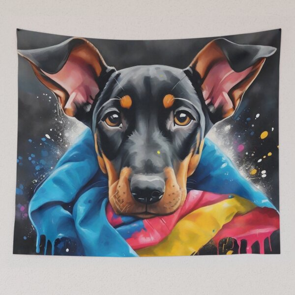Item preview, Doberman Puppy Wrapped in a Blanket designed and sold by Wolfheartart.