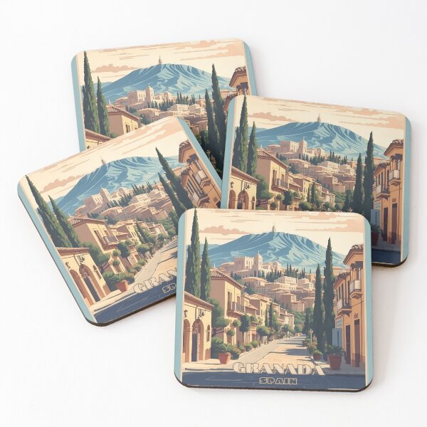 Item preview, Granada Sunset Magic: Vintage Travel Poster designed and sold by Ceemko's Vintage Corner.