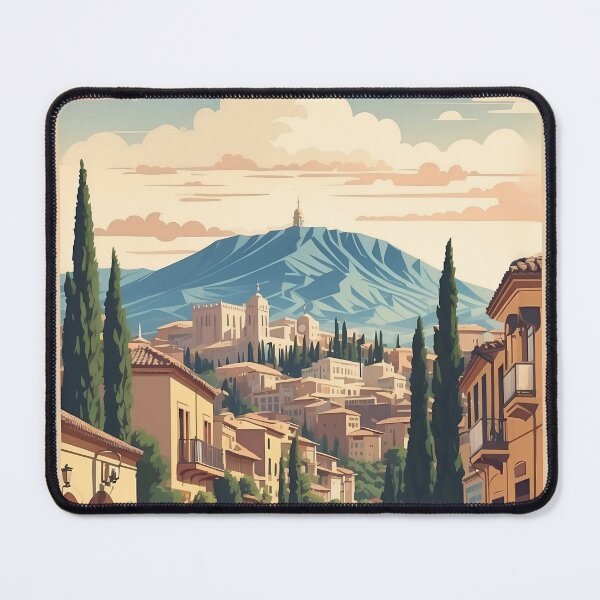 Item preview, Granada Sunset Magic: Vintage Travel Poster designed and sold by Ceemko's Vintage Corner.