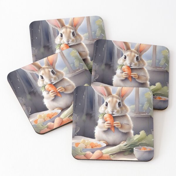 Item preview, A cute rabbit eats a carrot designed and sold by M-Y-A-R-T-.