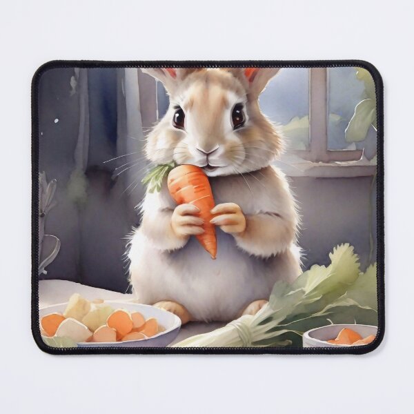 Item preview, A cute rabbit eats a carrot designed and sold by M-Y-A-R-T-.