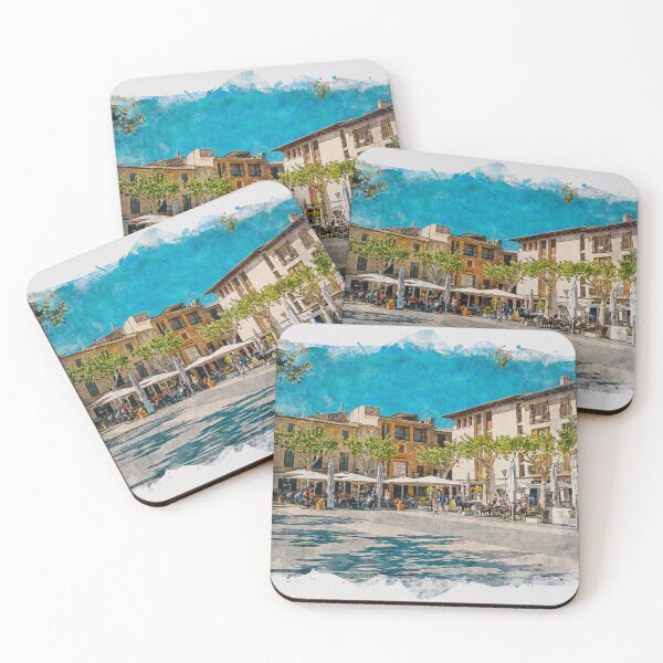 Item preview, Pollensa Town Square Mallorca designed and sold by GG WALL ART.