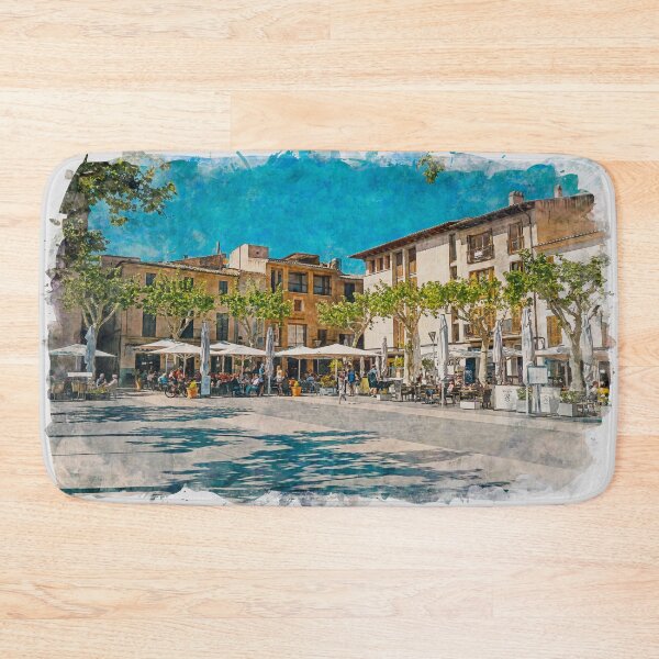 Item preview, Pollensa Town Square Mallorca designed and sold by GG WALL ART.