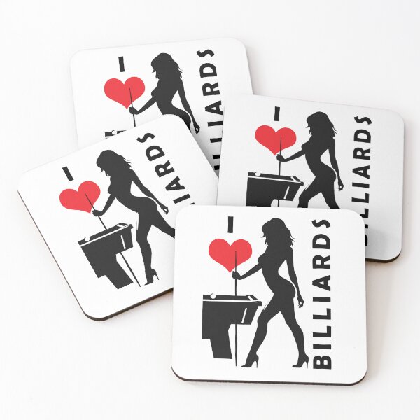 Aperçu de l'œuvre J'adore le billard - Joueuse de billard avec queue debout sous la table de billard. Cadeau parfait pour tous les joueurs de billard. créée et vendue par posterflunz.