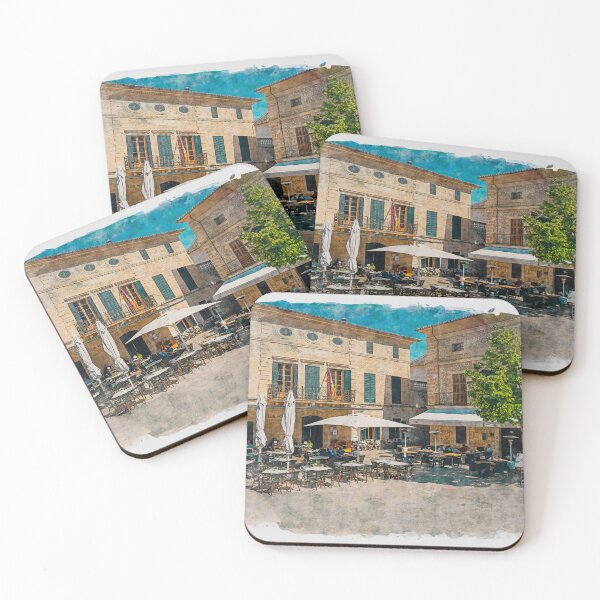 Item preview, Pollensa Town Square Mallorca designed and sold by GG WALL ART.