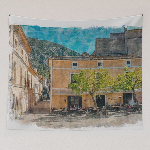 Item preview, Pollensa Town Square Mallorca designed and sold by GG WALL ART.