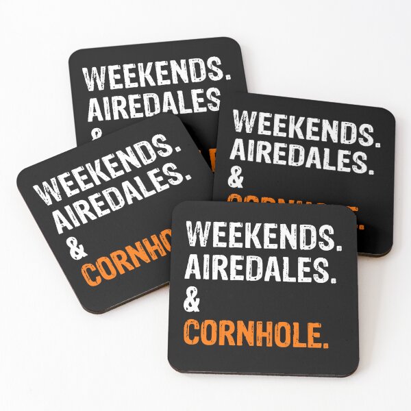 Item preview, Weekends Airedale and Cornhole Funny Dog Gift  designed and sold by Guarddogdrive.
