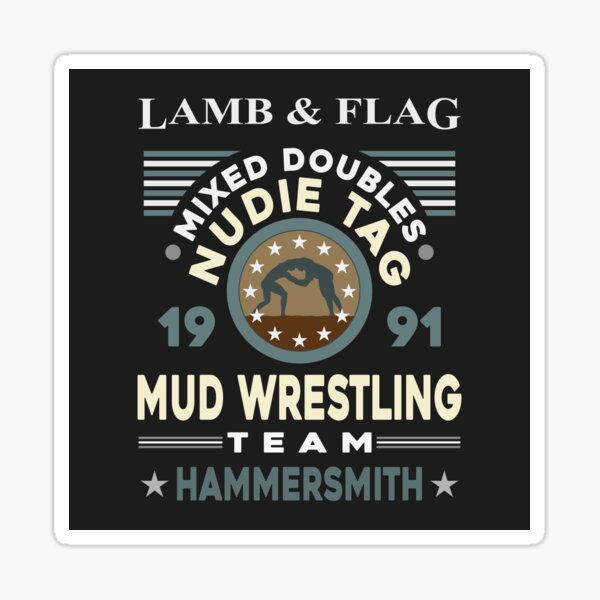 Double Mixte Nudie Tag Mud Wrestling Design par équipe Sticker