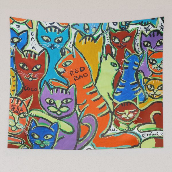 Item preview, Cats Abstract Painting designed and sold by VolynskaDesign.