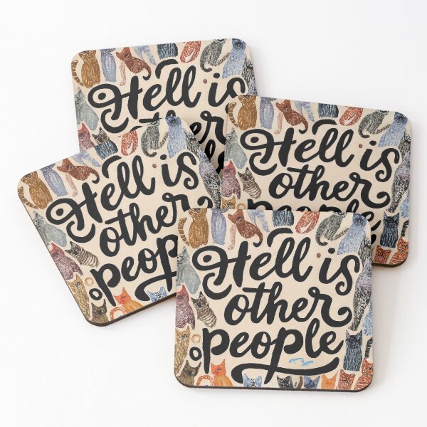 Item preview, Hell is Other People Inspirational for Cat Lovers and Introverts designed and sold by Arte Ricafort.