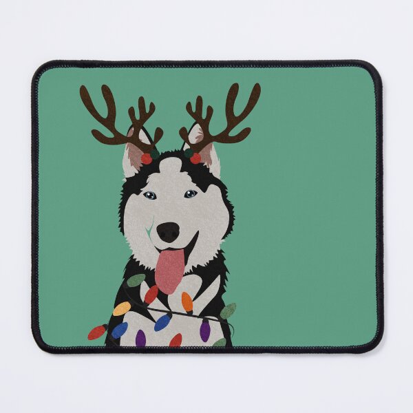 Item preview, Christmas Husky with Reindeer Antlers  designed and sold by reddogbuckeye.