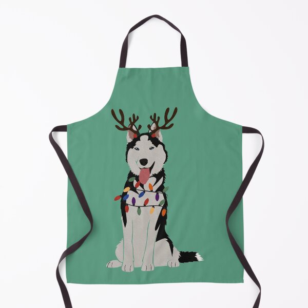 Item preview, Christmas Husky with Reindeer Antlers designed and sold by reddogbuckeye.