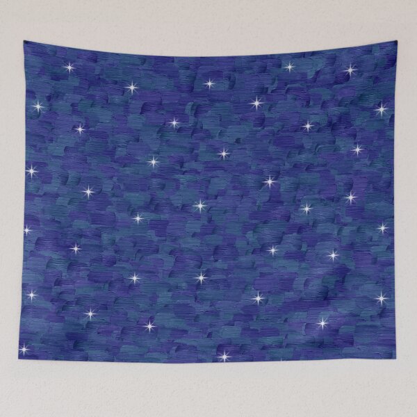 Item preview, mid century modern boho retro stars blue abstract  pattern designed and sold by DesignYourWaystore.