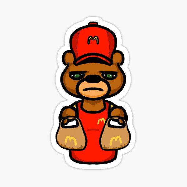 Item preview, Fast food worker bear designed and sold by Snappery.