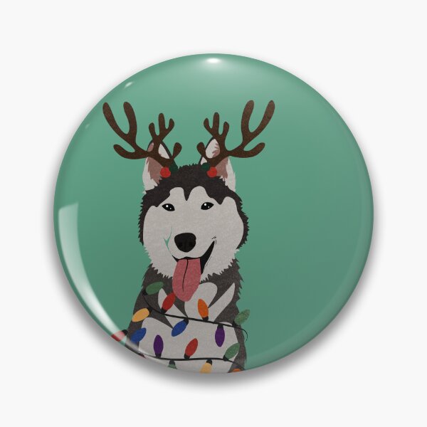 Item preview, Christmas Husky with Reindeer Antlers: I designed and sold by reddogbuckeye.