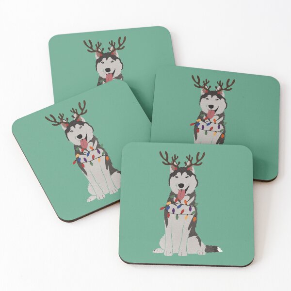 Item preview, Christmas Husky with Reindeer Antlers: I designed and sold by reddogbuckeye.