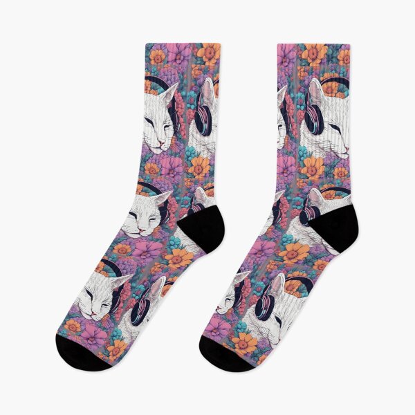 Item preview, white Cat and music designed and sold by Catophile.