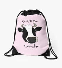 Te quiero moo-cho Drawstring Bag