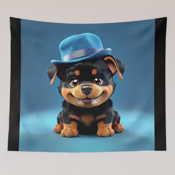 Item preview, Cute smiling cartoon Rottweiler dog designed and sold by Colorful-Worlds.