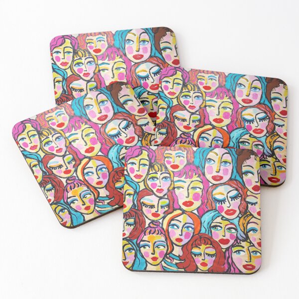 Item preview, Faces Girls Abstract Painting designed and sold by VolynskaDesign.