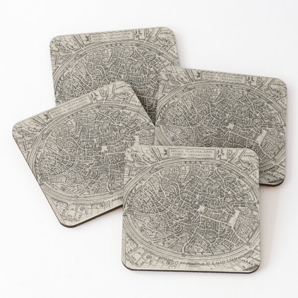 Item preview, Vintage Map of Bruges Belgium (1612) designed and sold by BravuraMedia.