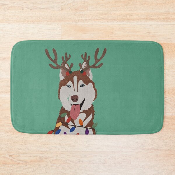 Item preview, Christmas Red Husky with Reindeer Antlers designed and sold by reddogbuckeye.