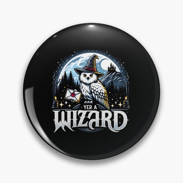 Item preview, Yer a Wizard - Owl with a Sorcerer Hat in a Magical Night - Fantasy designed and sold by Fenay Designs.