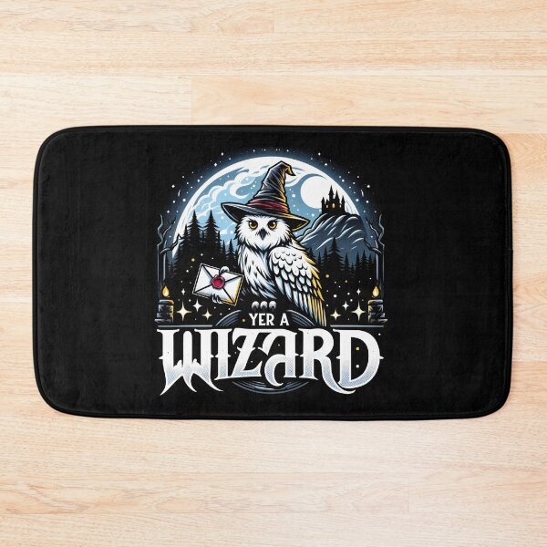 Item preview, Yer a Wizard - Owl with a Sorcerer Hat in a Magical Night - Fantasy designed and sold by Fenay Designs.