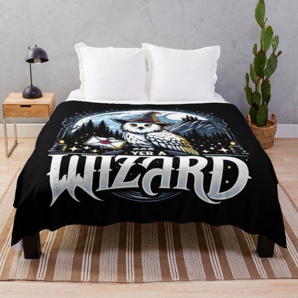 Item preview, Yer a Wizard - Owl with a Sorcerer Hat in a Magical Night - Fantasy designed and sold by Fenay Designs.