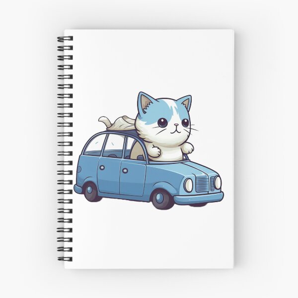 Item preview, Little cutie Cat drive a blue car  designed and sold by omerfdln34.