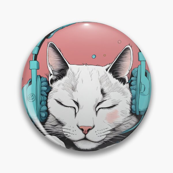 Item preview, Peaceful cat headphones floral cat lover designed and sold by Catophile.
