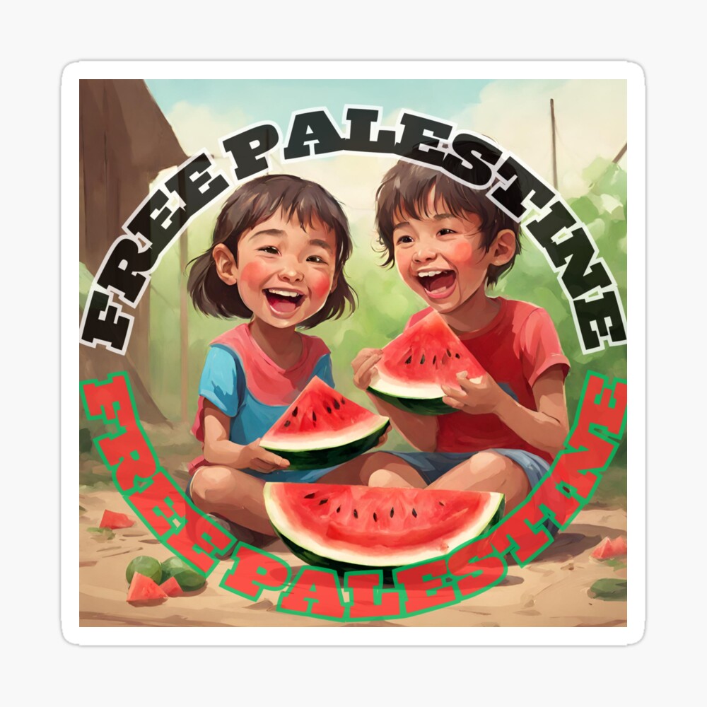 Palestine Kids Eating Watermelon