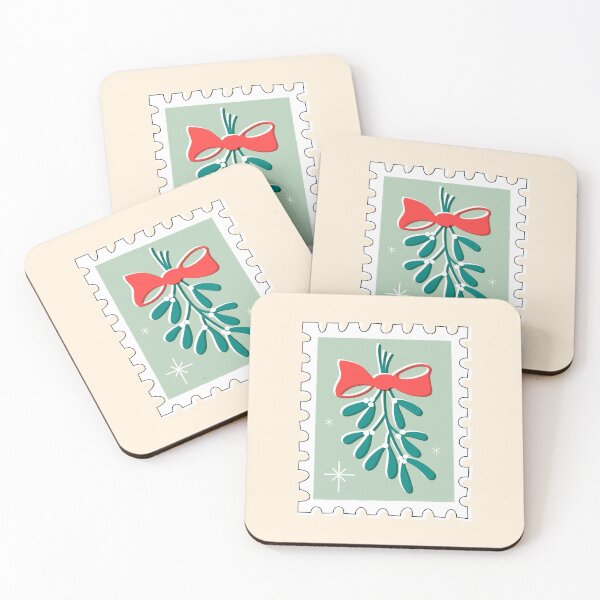 Item preview, Mistletoe - Christmas Retro Stamp designed and sold by miavaldez.