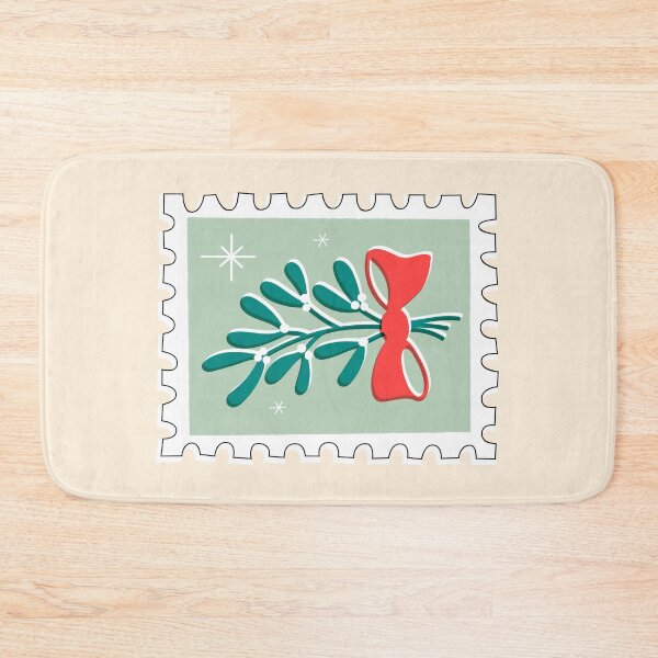 Item preview, Mistletoe - Christmas Retro Stamp designed and sold by miavaldez.